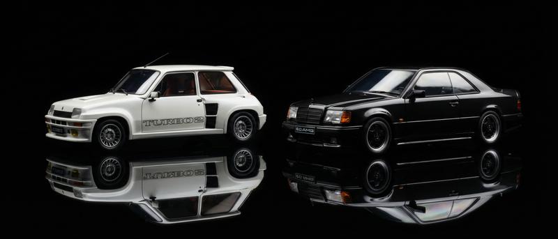 OttOmobile 1:18 resin models — Renault 5 Turbo and Mercedes AMG Hammer