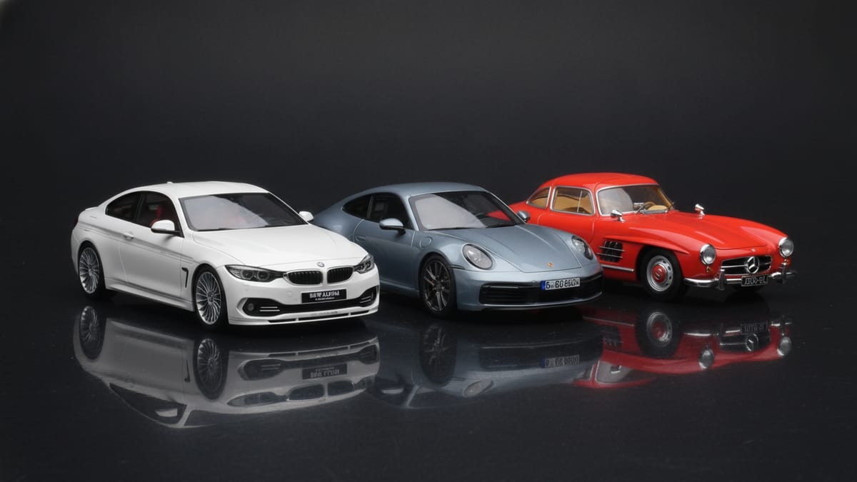 Porsche-samlermodel i skala 1:18 på en ren studiebaggrund &mdash; Models118-tilbud på din første ordre