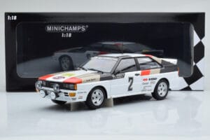 Audi Quattro Audi Sport #1 H. Mikkola / A. Hertz Winners International Swedish Rally 1981 Minichamps 1:18 155811102 Metal — billede 6 af 6