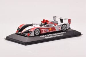 Audi R10 TDI LMP1 #2 F. Biela / E. Pirro / M. Werner 12 Hours of Sebring 2007 Minichamps 1:43 5020700233 Metal — billede 2 af 4