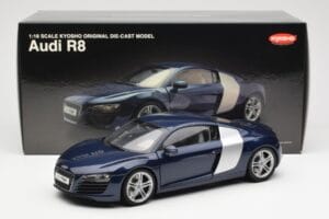 Audi R8 4.2 FSI V8 Blå Kyosho 1:18 09213BL Metal — billede 8 af 8