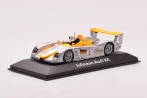 Audi R8 Infineon #2 Winner ALMS Petit Le Mans 2002 Minichamps 1:43 400021382 Metal — billede 2 af 4