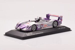 Audi R8 LMP900 #28 F. Biela / P. Kaffer / A. McNish 12 Hours of Sebring Winner 2004 Minichamps 1:43 4000412328 Metal — billede 2 af 4