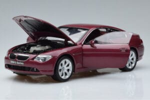 BMW 645Ci E63 Mørkerød Kyosho 1:18 08701CR Metal — billede 2 af 7