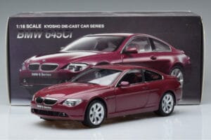 BMW 645Ci E63 Mørkerød Kyosho 1:18 08701CR Metal — billede 7 af 7