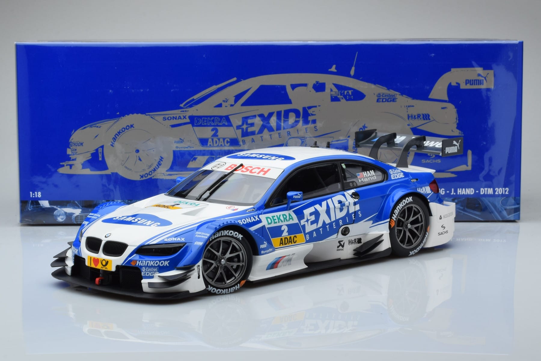 BMW M3 #2 BMW Team RMG A.J. Hand DTM 2012 Minichamps 1:18 100122202 Metal — billede 8 af 8