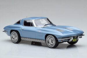 Chevrolet Corvette C2 Sting Ray Blå Norev 1:18 189050 Metal — billede 4 af 6