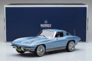 Chevrolet Corvette C2 Sting Ray Blå Norev 1:18 189050 Metal — billede 6 af 6