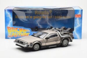 DeLorean DMC-12 Time Machine Back to the Future Sølv Sun Star 1:18 2711 Metal — billede 2 af 8