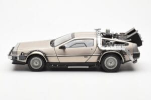 DeLorean DMC-12 Time Machine Back to the Future Sølv Sun Star 1:18 2711 Metal — billede 3 af 8