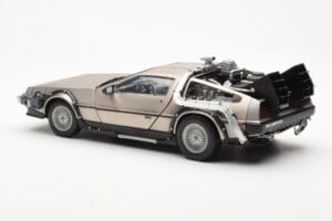 DeLorean DMC-12 Time Machine Back to the Future Sølv Sun Star 1:18 2711 Metal — billede 4 af 8