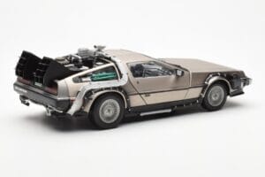 DeLorean DMC-12 Time Machine Back to the Future Sølv Sun Star 1:18 2711 Metal — billede 5 af 8