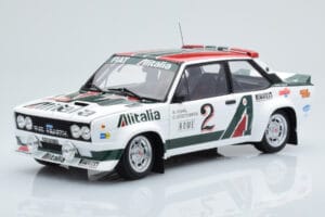 Fiat 131 Abarth Alitalia #2 W. Röhrl / C. Geistdörfer Rally Monte Carlo 1978 Kyosho 1:18 08376G