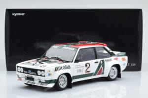 Fiat 131 Abarth Alitalia #2 W. Röhrl / C. Geistdörfer Rally Monte Carlo 1978 Kyosho 1:18 08376G Metal — billede 10 af 10