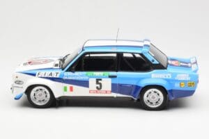 Fiat 131 Abarth #5 Team Fiat Works Rally Portugal 1980 Kyosho 1:18 08376A Metal — billede 4 af 8