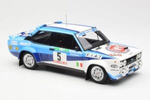 Fiat 131 Abarth #5 Team Fiat Works Rally Portugal 1980 Kyosho 1:18 08376A Metal — billede 6 af 8