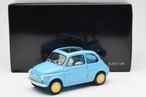 Fiat Nuova 500 Celeste Blå Kyosho 1:18 08966LB Metal — billede 8 af 8