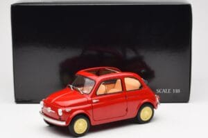 Fiat Nuova 500 Coral Rød Kyosho 1:18 08966R Metal — billede 8 af 8
