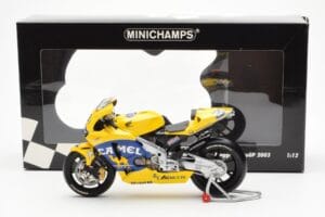 Honda RC211V Pramac Pons #3 M. Biaggi MotoGP 2003 Minichamps 1:12 122037103 Metal — billede 4 af 4
