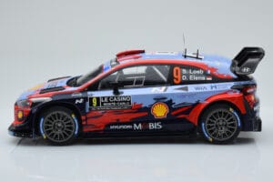 Hyundai i20 Coupe WRC #9 S. Loeb / I. Galmiche Rally Monte Carlo 2020 IXO 1:18 18RMC067B Metal — billede 3 af 6