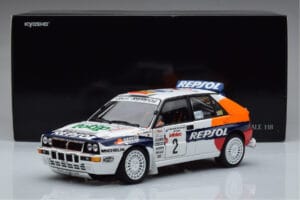 Lancia Delta HF Integrale Evoluzione #2 C. Sainz / L. Moya Tour de Corse 1993 Kyosho 1:18 08348J Metal — billede 9 af 9