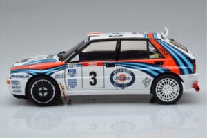 Lancia Delta HF Integrale Evoluzione #3 D. Auriol / B. Occelli Tour de Corse 1992 Kyosho 1:18 08348H Metal — billede 4 af 9