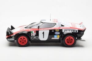 Lancia Stratos HF #1 Lancia Pirelli W. Rohrl / C. Geistdorfer Winners Dynabit Saarland Rallye 1978 Minichamps 1:18 155781701  — billede 3 af 6