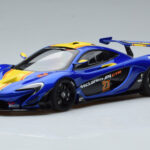 McLaren P1 GTR Blå Med Gule Striber AUTOart 1:18