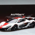 McLaren P1 GTR Højglans Hvid Med Røde Striber AUTOart 1:18 - image 7 of 7