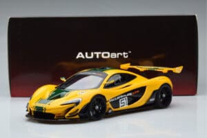 McLaren P1 GTR Gul Med Grønne Striber AUTOart 1:18 81544 Komposit — billede 7 af 7