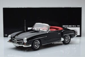 Mercedes 190 SL W121 Cabriolet Sort Minichamps 1:18 100037030 Metal — billede 8 af 8