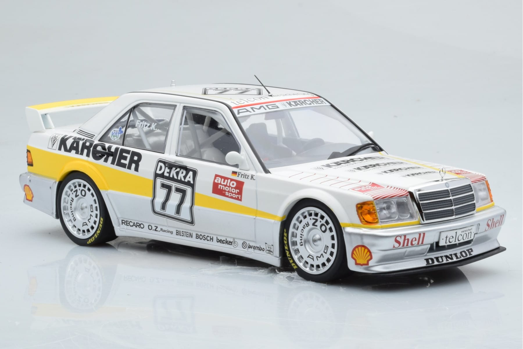 Mercedes 190E 2.5-16 W201 EVO 1 Karcher #77 F. Kreutzpointer Team AMG-Mercedes DTM 1990 Minichamps 1:18 155903677 Metal — billede 4 af 6
