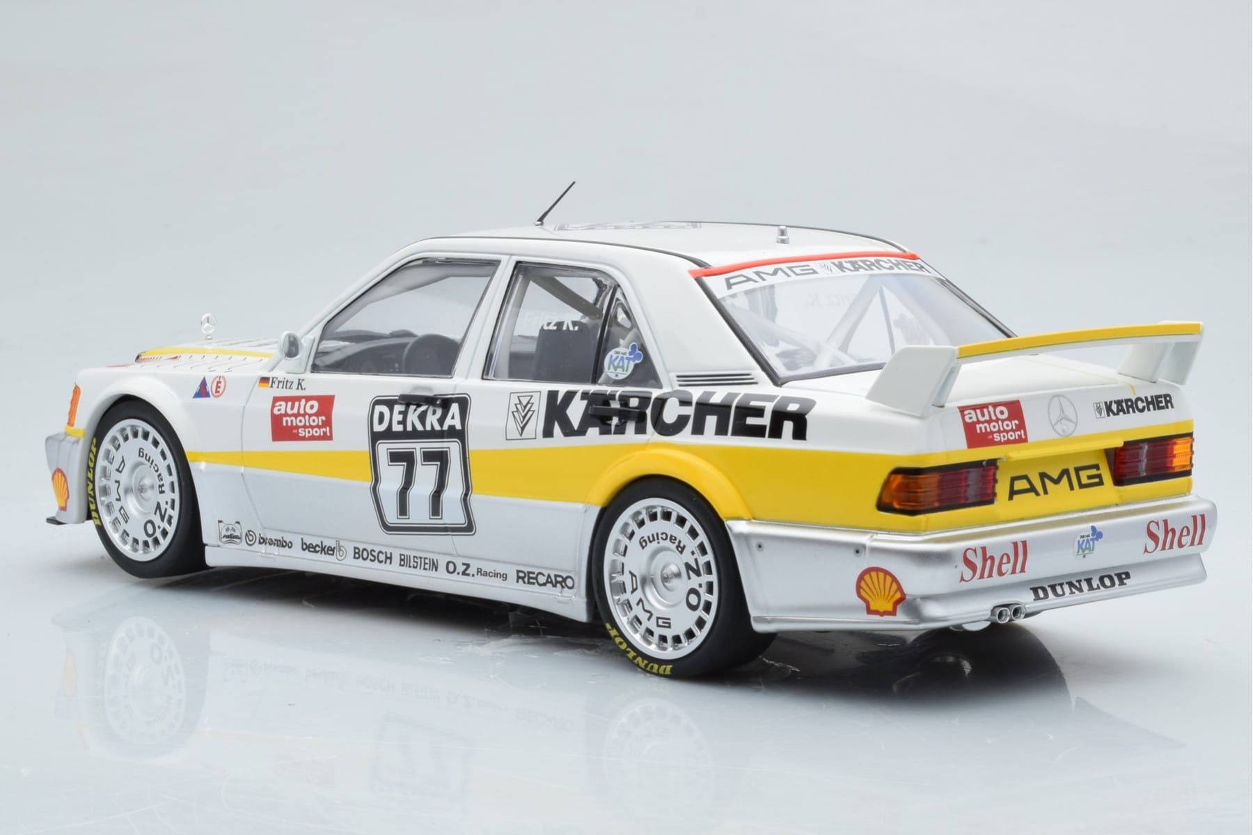Mercedes 190E 2.5-16 W201 EVO 1 Karcher #77 F. Kreutzpointer Team AMG-Mercedes DTM 1990 Minichamps 1:18 155903677 Metal — billede 5 af 6