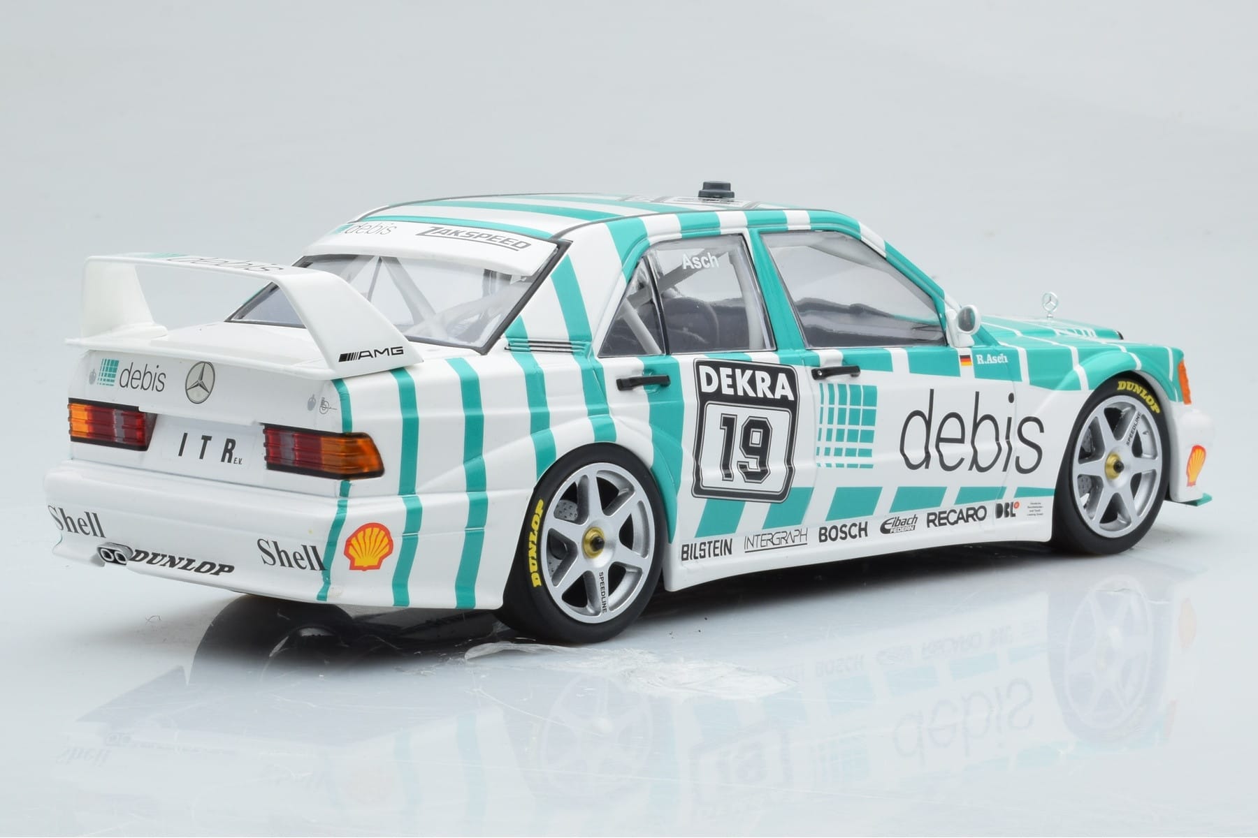 Mercedes 190E 2.5-16 W201 EVO 2 Debis #19 R. Asch Team Zackspeed DTM 1991 Minichamps 1:18 155913619 Metal — billede 2 af 6