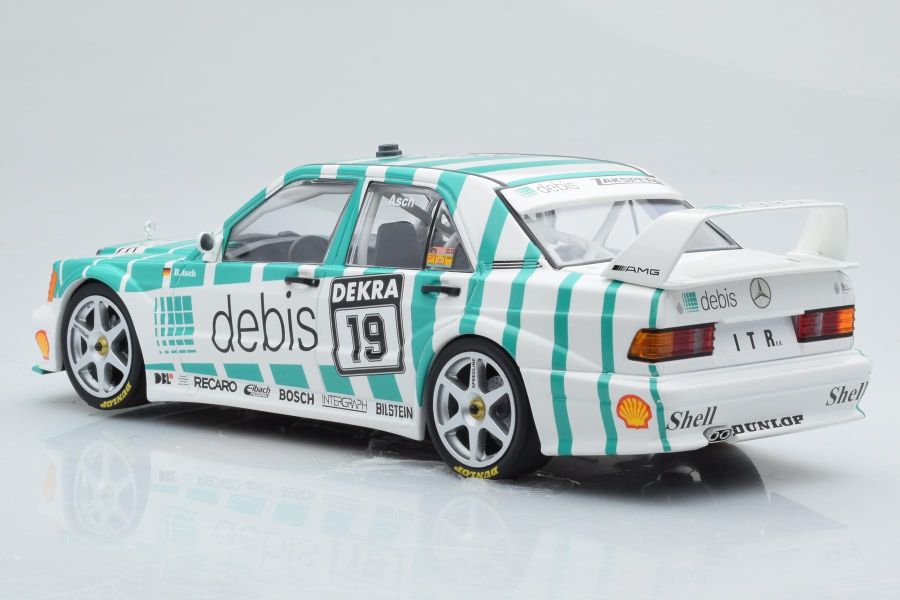 Mercedes 190E 2.5-16 W201 EVO 2 Debis #19 R. Asch Team Zackspeed DTM 1991 Minichamps 1:18 155913619 Metal — billede 5 af 6