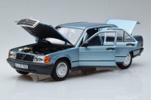 Mercedes 190E W201 Lyseblå Norev 1:18 183828 Metal — billede 2 af 7
