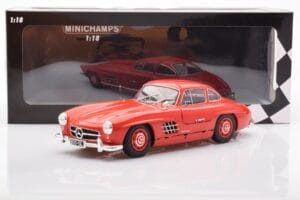 Mercedes 300 SL W198 Gullwing Rød Minichamps 1:18 110037211 Metal — billede 8 af 8