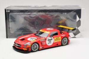 Mercedes SLS AMG GT3 #35 Team Black Falcon T. Heyer / Jafer / Lemeret 24 Hours of Spa 2011 Minichamps 1:18 151113135 Metal — billede 6 af 6