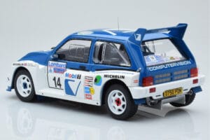 MG Metro 6R4 #14 D. Llewellin / P. Short RAC Rally 1986 IXO 1:18 18RMC068C Metal — billede 5 af 6