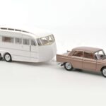 Peugeot 404 Med Campingvogn Henon Norev 1:18 184837 Metal