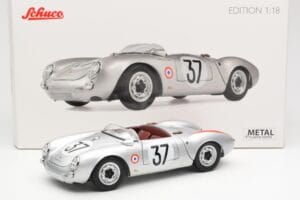 Porsche 550 RS Spyder #37 H. Polensky / R. von Frankenberg 24 Hours of Le Mans 1955 Schuco 1:18 450033400 Metal — billede 8 af 8