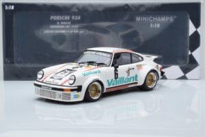 Porsche 911 934 Vaillant #6 B. Wollek Norisring EGT 1976 Minichamps 1:18 155766496 Metal — billede 6 af 6