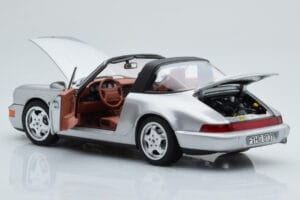 Porsche 911 964 Carrera 4 Targa Polar Sølv Norev 1:18 187342 Metal — billede 3 af 9