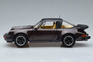 Porsche 911 964 Turbo Targa Brun Norev 1:18 187665 Metal — billede 4 af 8
