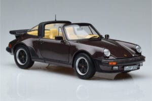 Porsche 911 964 Turbo Targa Brun Norev 1:18 187665 Metal — billede 6 af 8