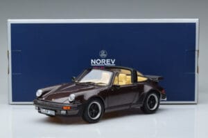 Porsche 911 964 Turbo Targa Brun Norev 1:18 187665 Metal — billede 8 af 8