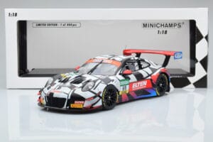 Porsche 911 GT3 R Iron Force by Ring Police #69 J. van Slooten / L. Luhr ADAC GT Masters 2018 Minichamps 1:18 153186969 Metal — billede 5 af 5