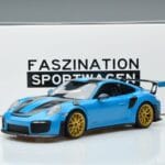 Porsche 911 991.2 GT3 RS Weissach Package Miami Blå Guldfælge Minichamps 1:18 153068310 Metal - image 6 of 6