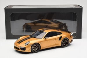 Porsche 911 991.2 Turbo S Exclusive Guld GT Spirit 1:18 GT444 Resin — billede 6 af 6