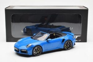 Porsche 911 992 Turbo S Shark Blå GT Spirit 1:18 GT441 Resin — billede 6 af 6